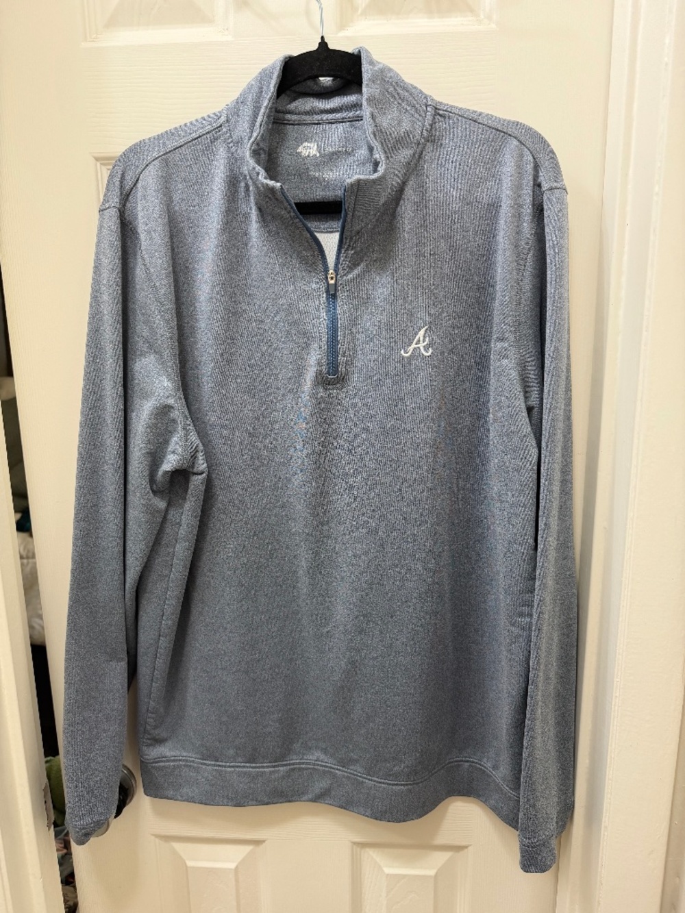 Atlanta Braves Onward Reserve 1/4 Zip Golf Pullover Men's Large Navy MLB